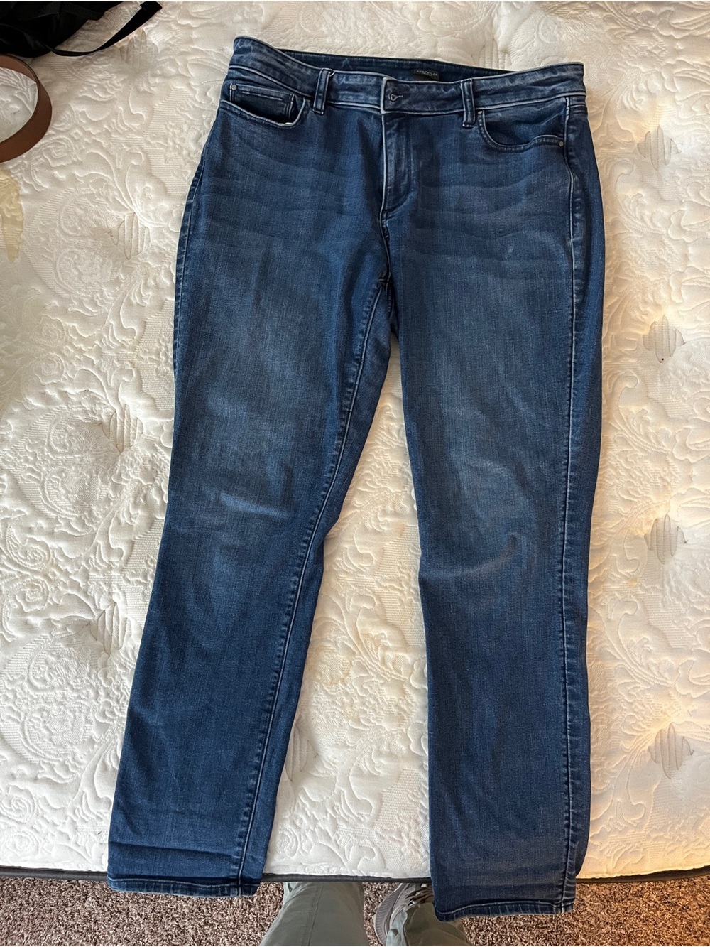 Ann Taylor Women's Straight-Leg Dark Blue Jeans